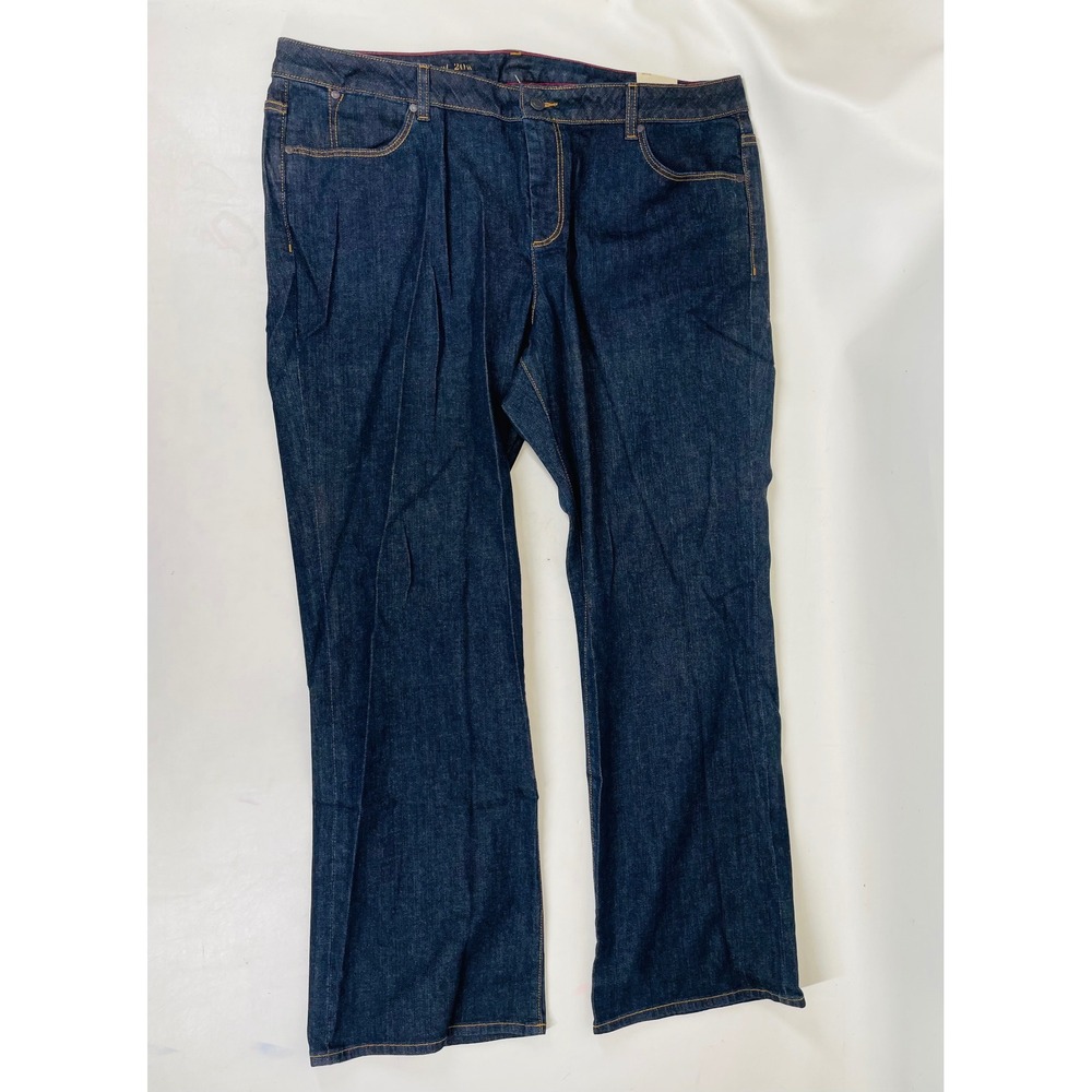 Talbots W-Heritage Bootcut Jeans 20W Dark Indigo Blue Stretch Denim NWT